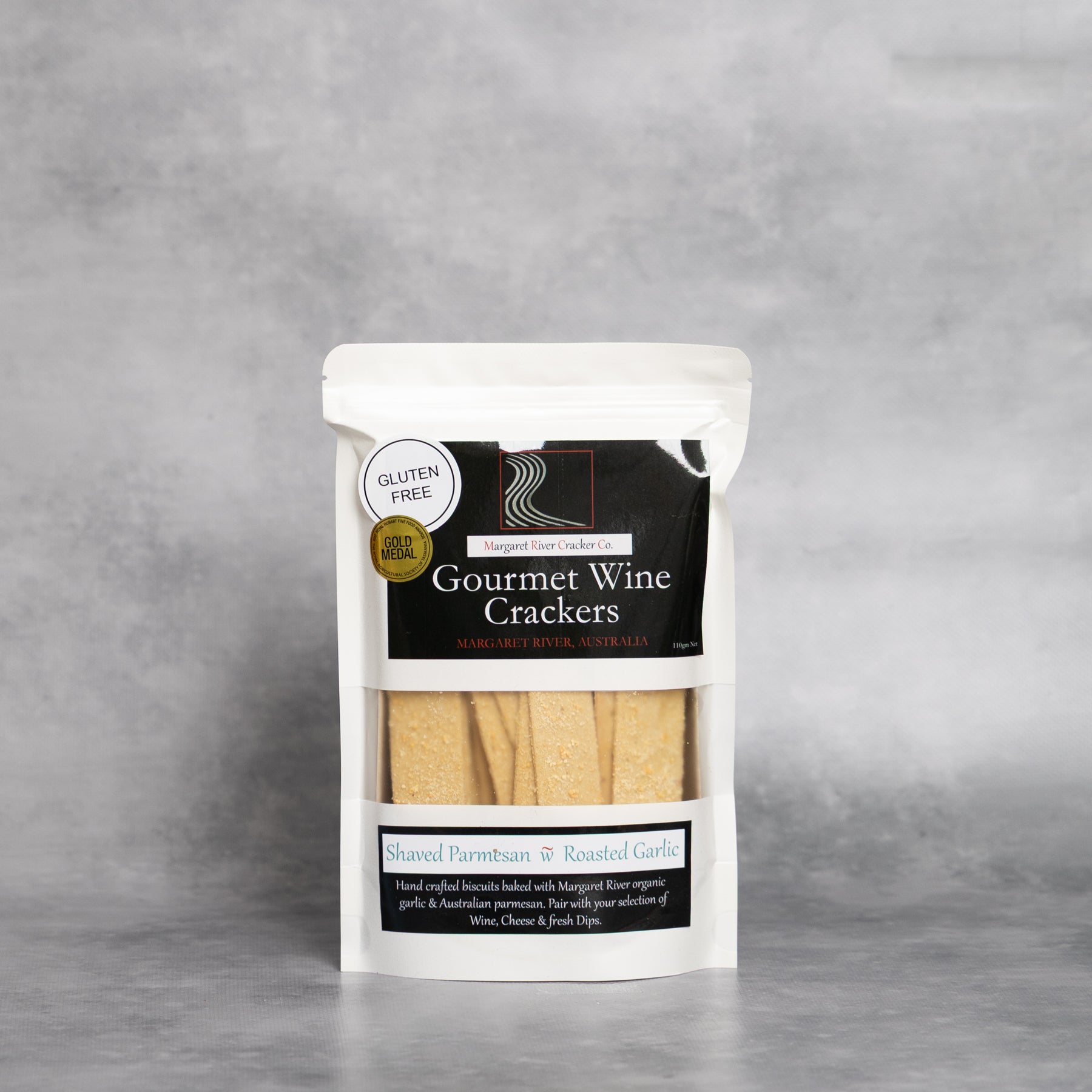 Margaret River Cracker Co Wine Cracker Shaved Parmesan & Roasted Garlic Crackers 110g