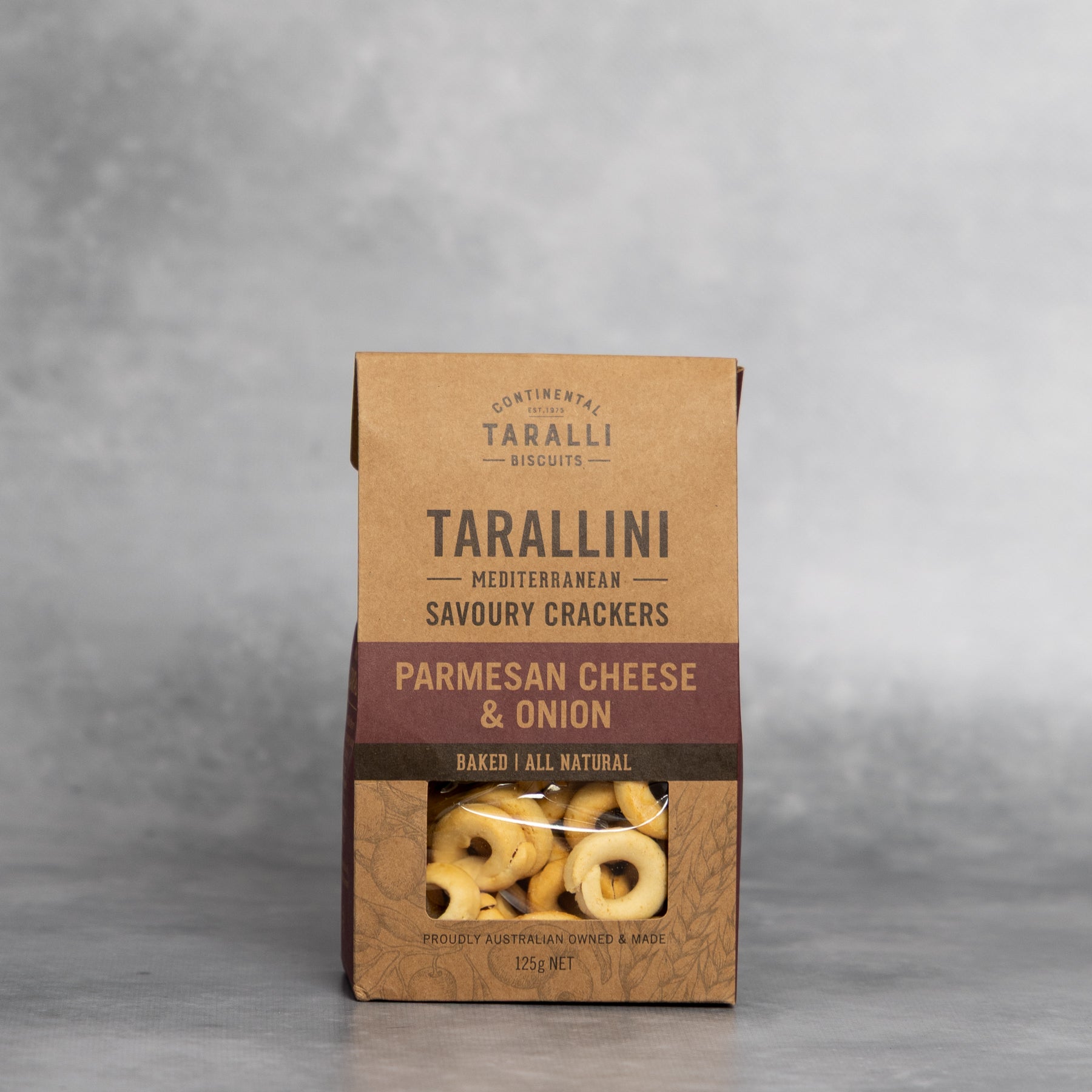 Cracker Parmesan Cheese Onion 125g Tarallini (South Australia)