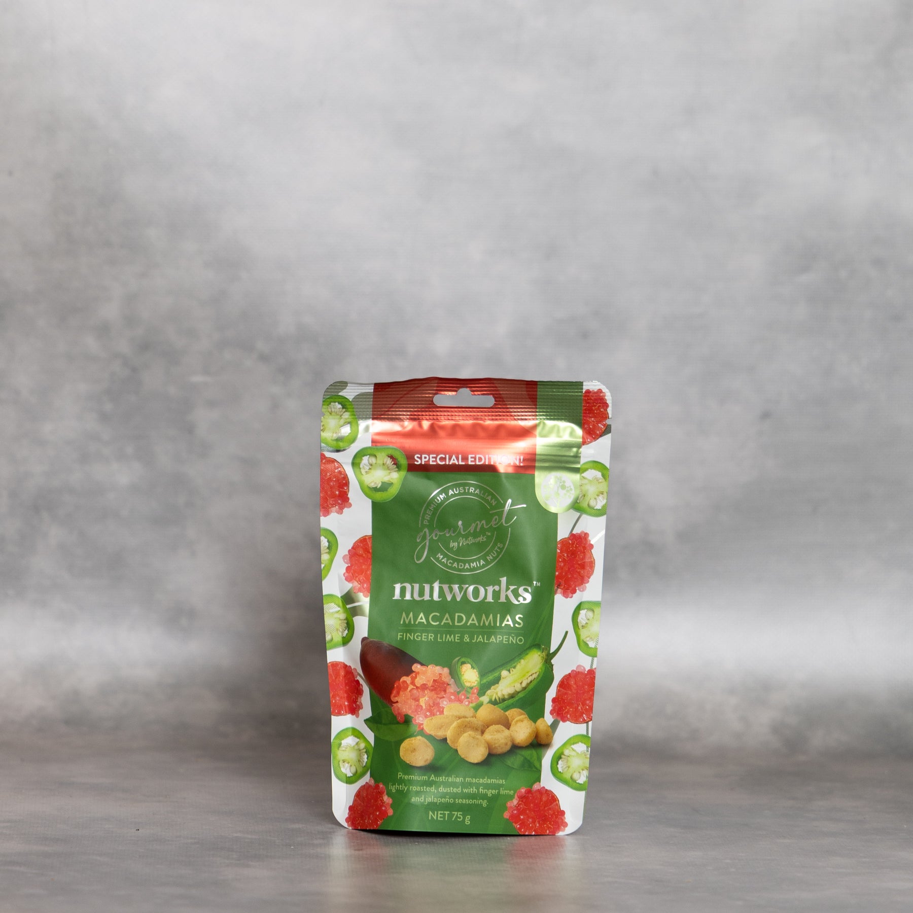 NUTWORKS FINGER LIME & JALAPEÑO MACADAMIAS