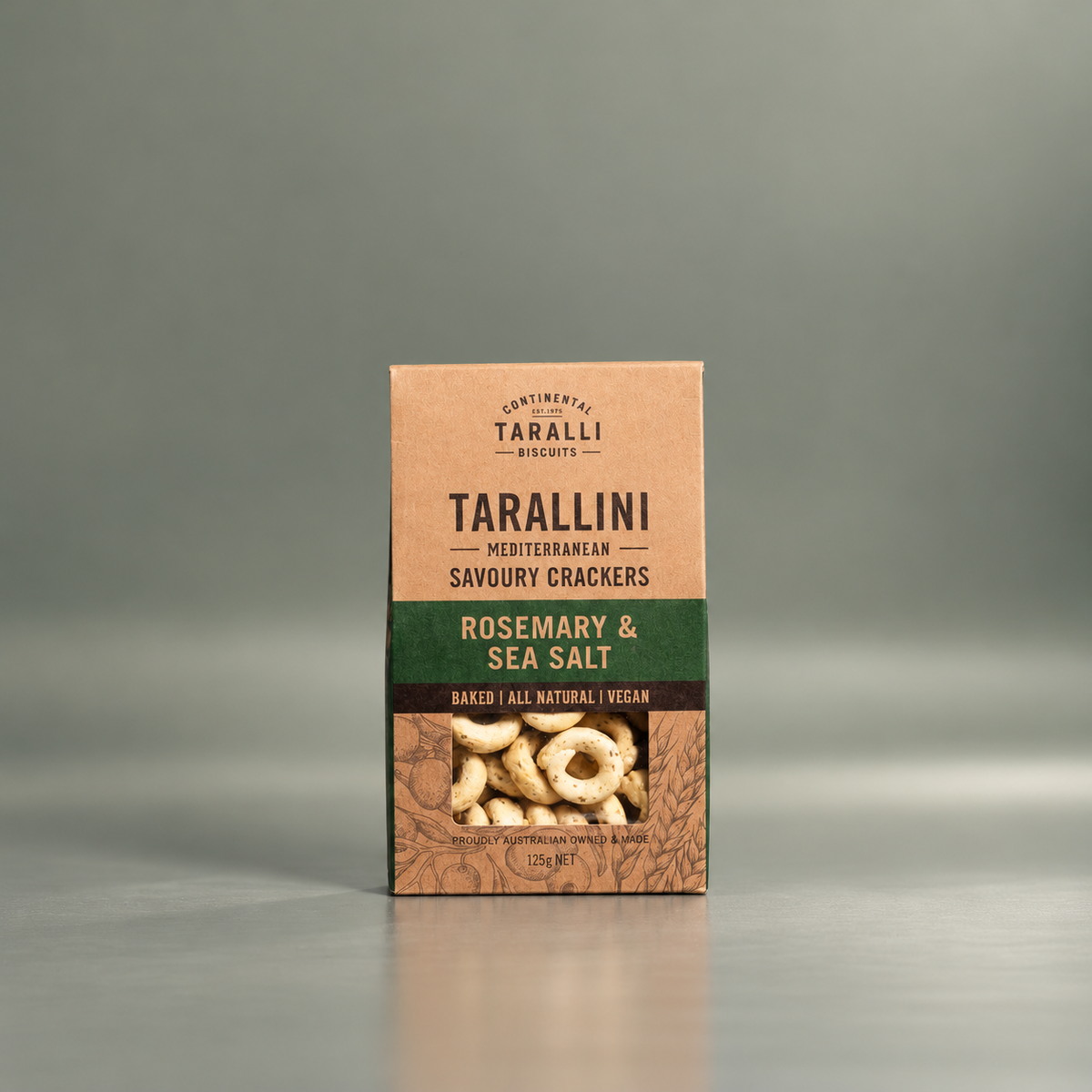 Crackers Rosemary &Sea Salt 125g Tarallini (South Australia)